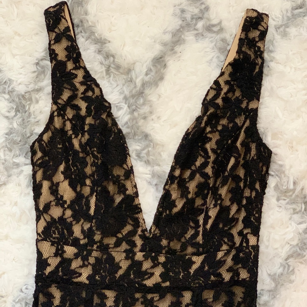 ANGL Deep V Line Cocktail Dress Lace